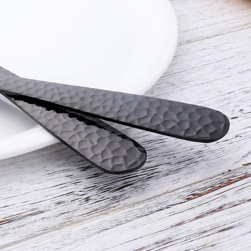 Bisda Salad Spoon and Fork Set, 12 Inch Stainless Steel Salad Server, Black Serving Utensils, Dishwasher Safe, Pack of 2 - Image 4